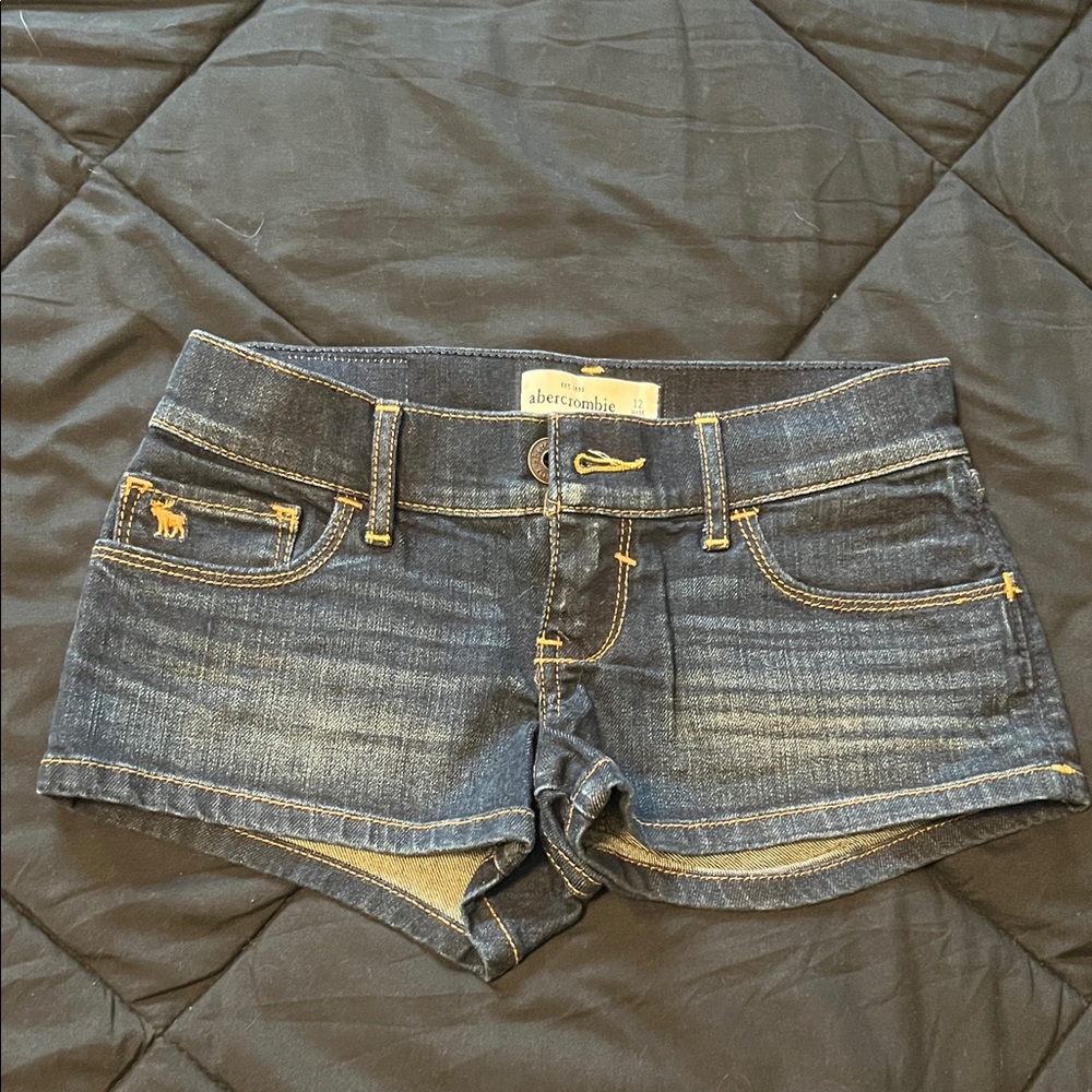 Abercrombie & Fitch Women's Dark Blue Jean Shorts